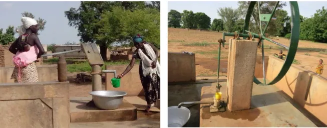 Fig. 1.2  Examples of hand pump types commonly installed in tube wells in Burkina Faso