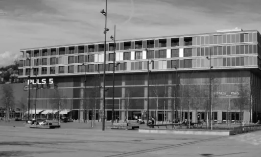 Fig. 1 – Le projet Puls 5 à Zürich West comprend des activités économiques sur quatre niveaux et une centaine de nouveaux « lofts » aux trois derniers étages