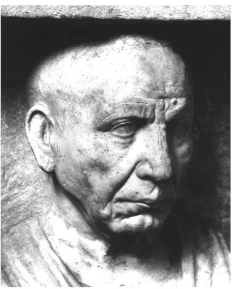 Fig. 5 b. Marbre, relief funéraire (H. 64 cm; L. 99 cm). Fin de l’époque augustéenne. Berlin, Staatliche Museen SK  840 