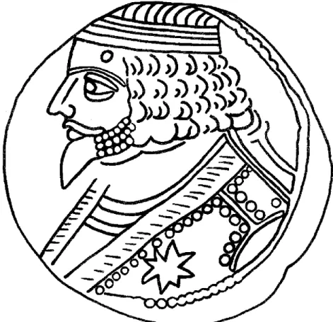 Fig. 7 b. Phraates IV. Dessin V. Dasen d’après J. M. C. Toynbee, Roman Historical Portraits, London  1978 , fig
