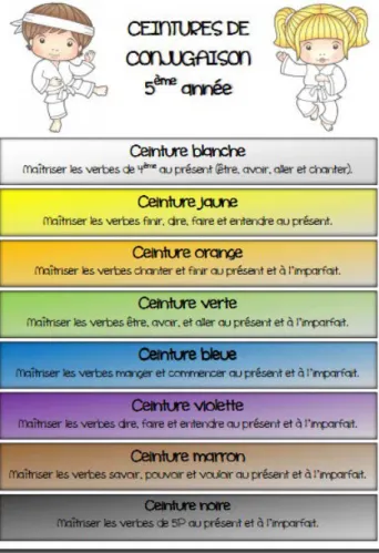 Figure 4- Exemple de ceintures d'apprentissage 