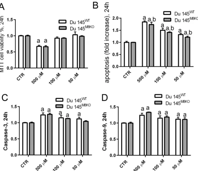 Fig. 5. Eﬀects of menthol treatment on cell viability of Du 145 WT and Du 145 M8KO cells