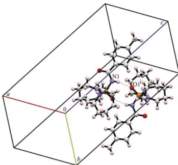 Fig. 8. Part of the crystal packing of 2, showing the one-dimensional arrangement built from (NeH/) 2 O]P and N CP eH/O]C hydrogen bonds