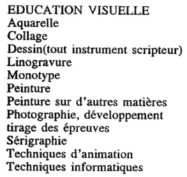 Figure 1 : Extrait du plan d’études de 1993 