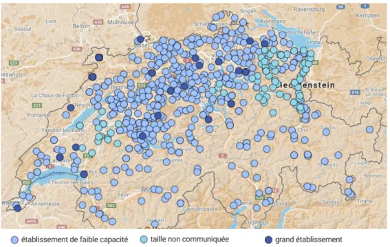 Figure 3 : Répartition des abattoirs en Suisse 