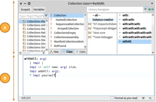 Figure 3.2. The Code Browser of the Pharo IDE