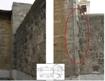 Fig. 9. Bonding system of raised section of south wall of aisle.