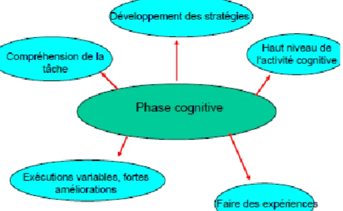Figure 4. Phase cognitive de la théorie des trois phases de l’apprentissage (Fitts &amp; Posner, 1967)