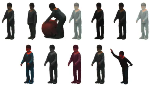Figure 9: Examples of geometri and photometri shape transformations used as queries (shown at