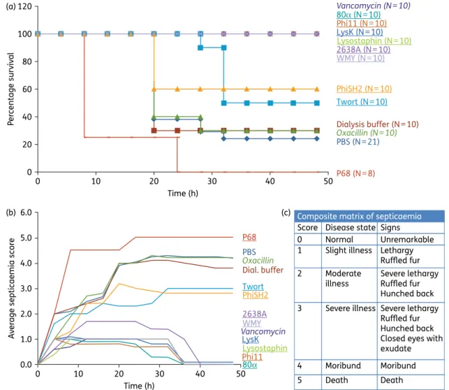 Figure 5. Efficacy of PGHs and antibiotics in a mouse model of systemic MRSA infection