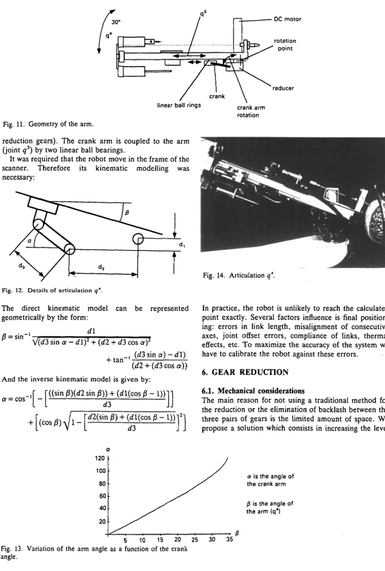 Fig. 11. Geometry of the arm.