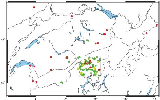 Figure 1. Distribution of events used as input for the classification system. The source area of the event-based data set is marked by a rectangle