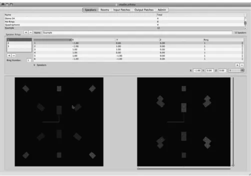 Figure 2. Defining speaker positions in Zirkonium.