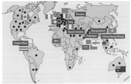 FIGURE  2. Countries testing the World Health Organization multimodal implementation strategy to improve hand hygiene as of September  2007