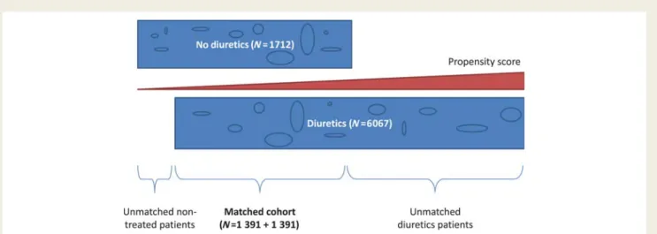 Figure 1 Graphical representation of matching by propensity score in the study of Ahmed et al