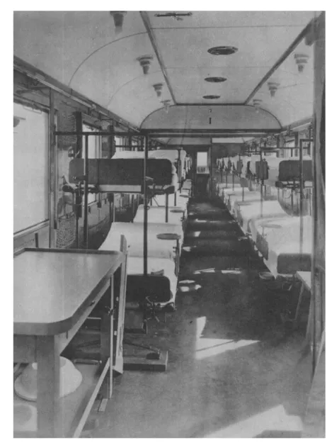 Fig. 22. — Train sanitaire allemand : amenagement d'un wagon.