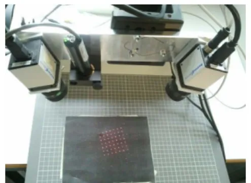 Figure 1: Setup of the stereo vision system with a diffractive  laser pattern. 