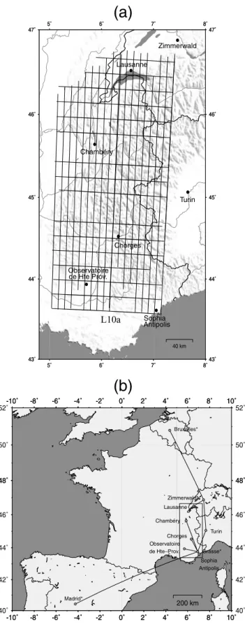 Figure 1. (a) Map showing the N–S and E–W oriented lines flown for the survey at a constant altitude of 5100 m a.s.l.