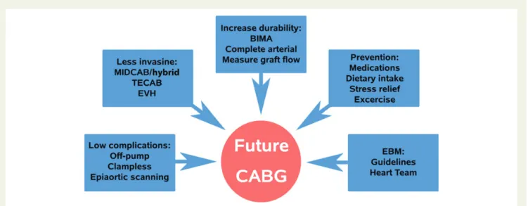 Figure 5 Summary of developments to optimize short- and long-term results after coronary artery bypass grafting