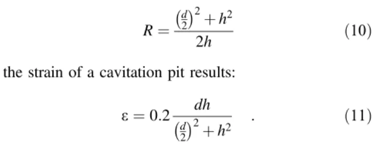 FIG. 2. Spherical cap geometry adopted to model the cavitation pits.