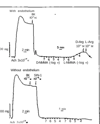 Figure 4 Basal formation of endothelium-derived NO in intramy- intramy-ocardial porcine coronary arteries