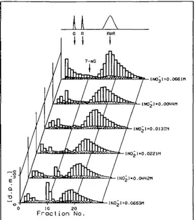 Fig. 1. Rate of formation of volatile reaction products determined in the closed air volume above a solution of [&#34;CJmethylamine hydrochloride and potassium nitrite in a 100 mM acetate buffer, pH 4.0