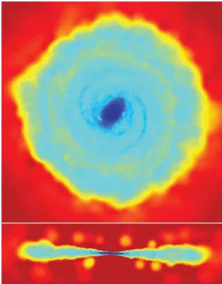 Figure 15. The logarithmic surface density of the M33 gas disc after four Gyr for different models: M33A (solid with open symbols), M33B (dashed line)