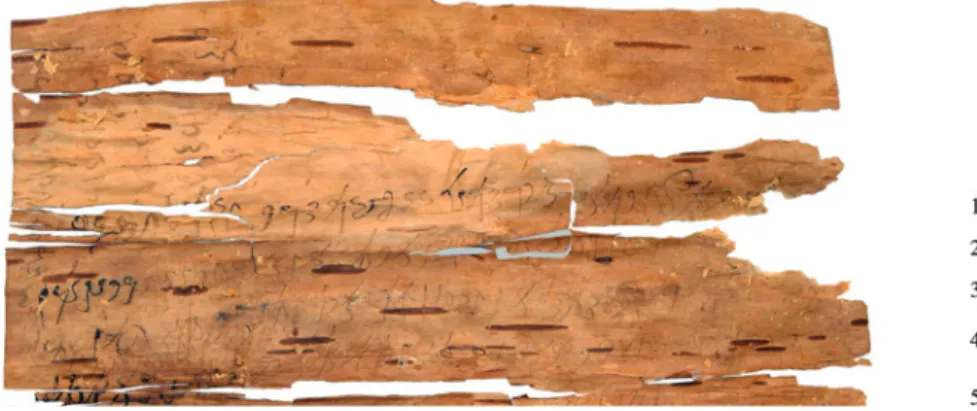 Fig. 1: Upper portion of the manuscript BajC 1 with empty space at the top.