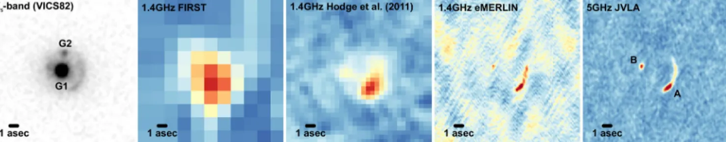 Figure 2. Images of 9io9 (aligned north up, east left): left to right: (a) K s -band image