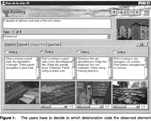 Figure 1: The users have to decide to which deterioration code the observed element  corresponds