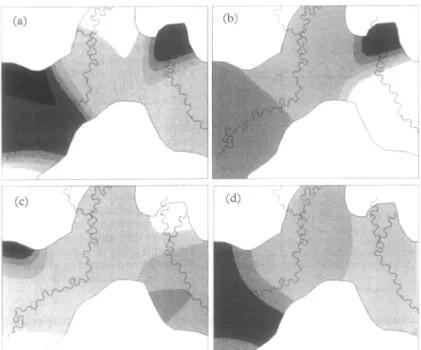 Fig.  4.  Spatially  smoothed  circumsporozoite  rates  in  the  Wosera  area  (Papua  New  Guinea)  during  1991-93