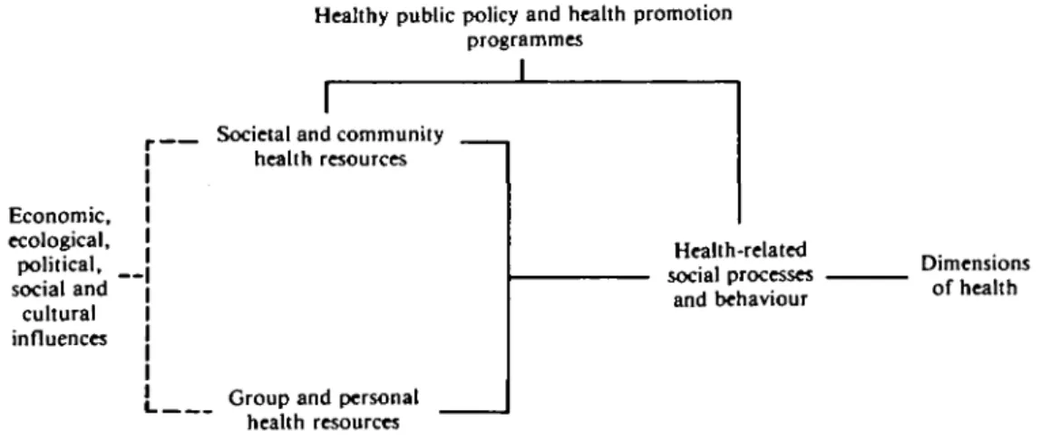 Fig. 1: Conceptual framework of health-related conditions and processes and of dimensions of health