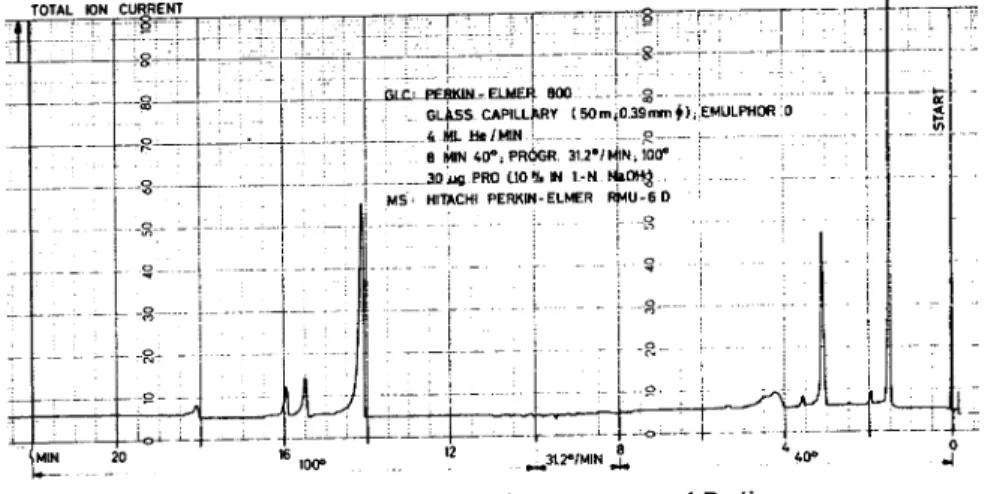 Figure 7. Pyrolysis Gas Chromatogram of Proline
