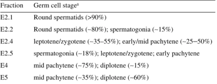 Table 1. Purity of fractionated rat testicular cells