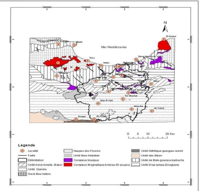 Figure III.14. Les unités structurales des Babors et du Tell Nord-Sétifien 