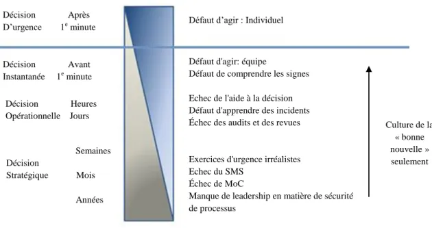 Figure I.3:  Causes humaines, organisationnelles et types de décisions de l‘accident de Macondo.