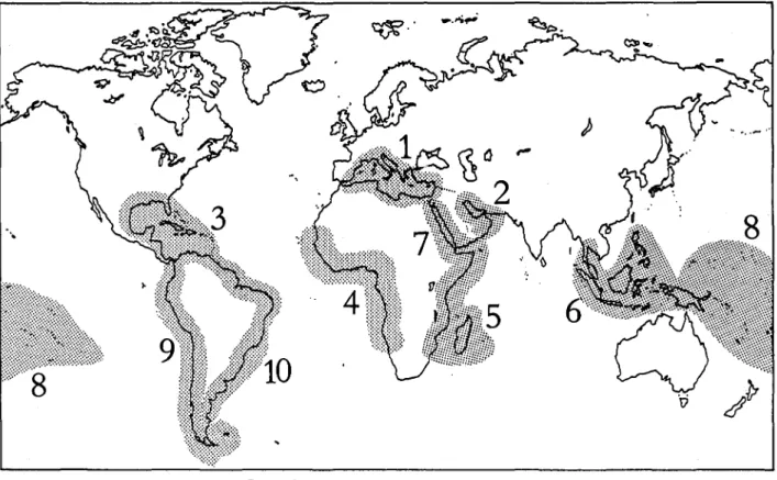 Fig. 1. Geographic coverage of UNEP Regional Seas Programme.