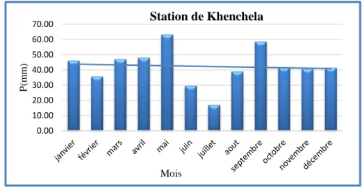 Tableau 8 : Vitesse du vent moyenne et maximale mensuelle en m/s 