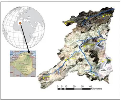 Fig n°1 : Carte de situation géographique du bassin versant de la Medjerda 