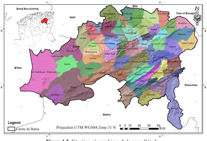 Figure 1.2- Situation géographique de la zone d’étude. 
