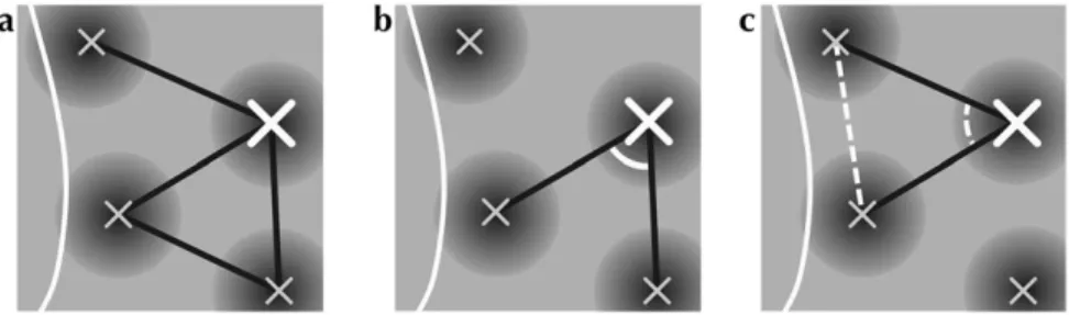 Figure 5 shows a step-wise variation between perfect lattice structure and no structure for both the hexagonal and the square models