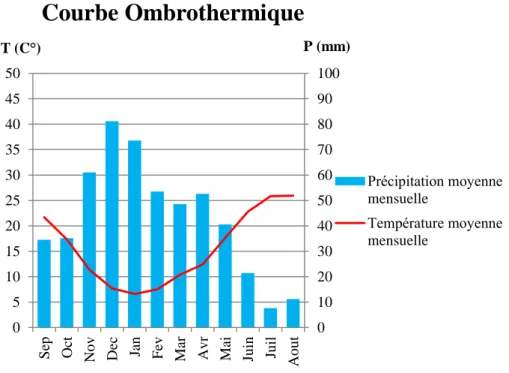 Figure 10 : Graphe Ombro-Thermique durant la période  1986 - 2005 Station de Ain El  Bey 