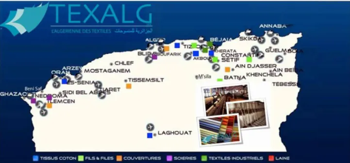 Figure 2.6_Les unités de TEXALG à travers le territoire national