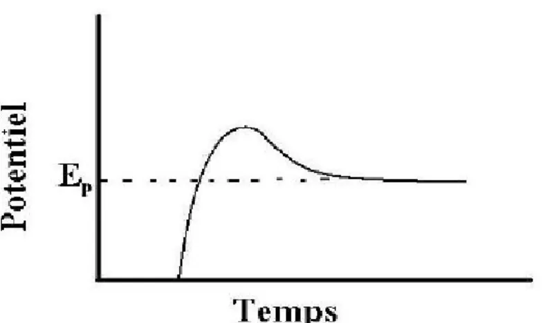 Figure II.3 : Schéma de détermination du potentiel de piqûration  par la méthode galvanostatique [19]