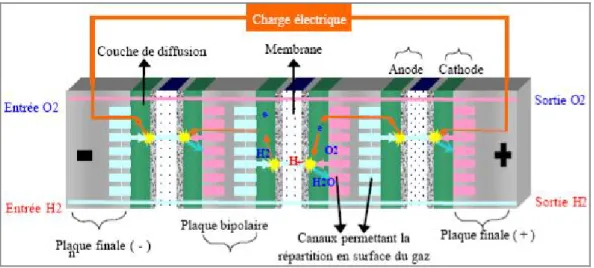 Figure I-3 : Empilement de cellules « stack » [6].