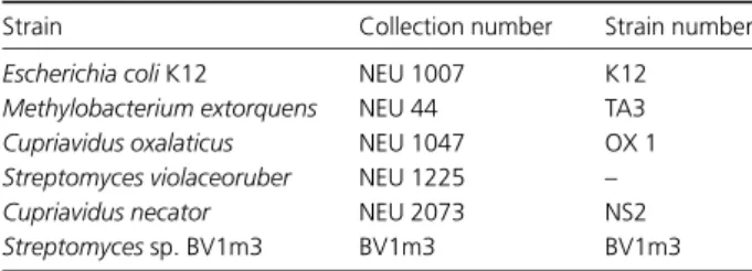 Table 1. Oxalotrophic strains used in the study