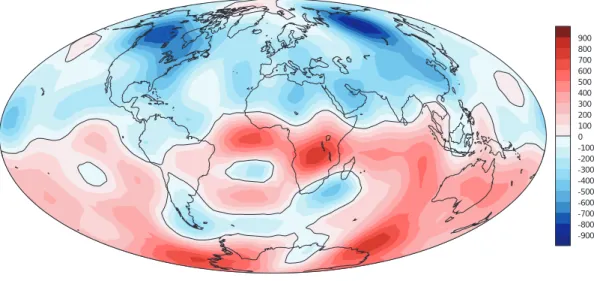 Figure 6. The 1980 constrained field model, plotted on the core surface. Colours as in Fig