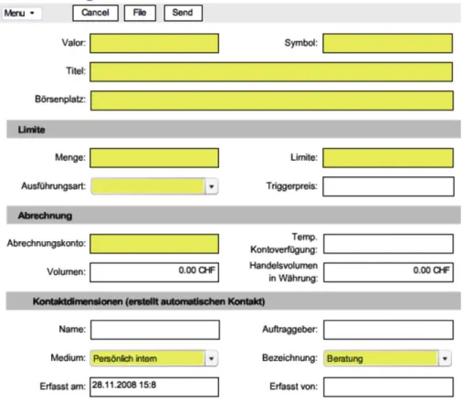 Fig. 1. Part of the stock exchange order form with required-ﬁelds marked by colored backgrounds.