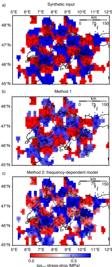 Figure 13. Two-parametric fit of a frequency-dependent Q to the isolated traveltime terms of the synthetic data using Method 1