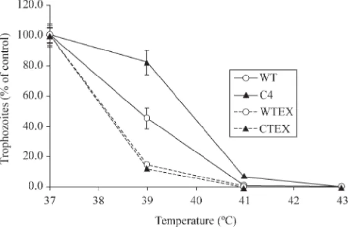 Figure 5. Growth of G. lamblia WB C6 wild-type (WT) and nitazoxanide/